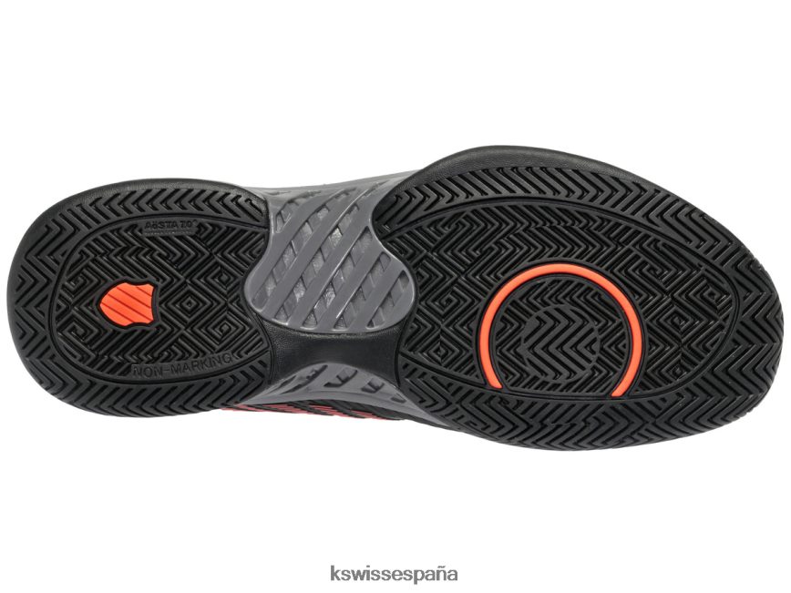 K-Swiss hipercourt express 2-2e hombres NNDRHV447 negro azabache/gris acero/naranja picante estilo de vida