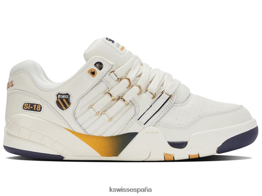 K-Swiss primer ministro si-18 hombres NNDRHV71 blanco nieve/azul marino/oro miel zapatos