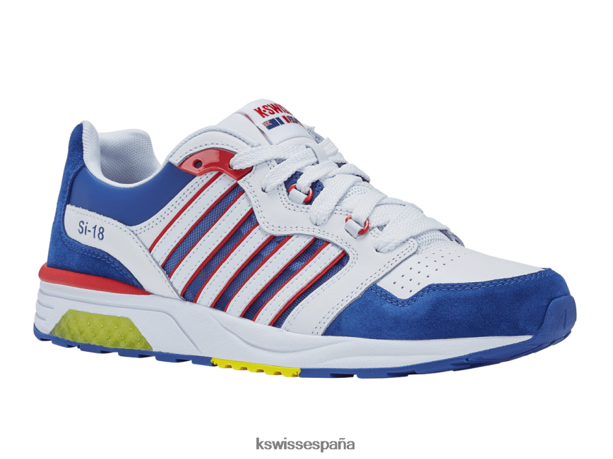 K-Swiss si-18 rannell hombres NNDRHV120 blanco/azul/rojo/azufre zapatos