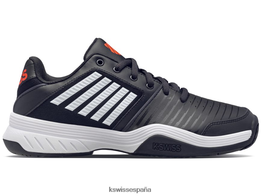 K-Swiss expreso de la corte hombres NNDRHV9 negro azabache/blanco/naranja picante zapatos