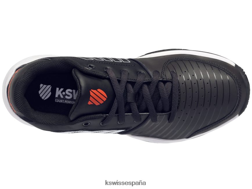 K-Swiss expreso de la corte hombres NNDRHV9 negro azabache/blanco/naranja picante zapatos
