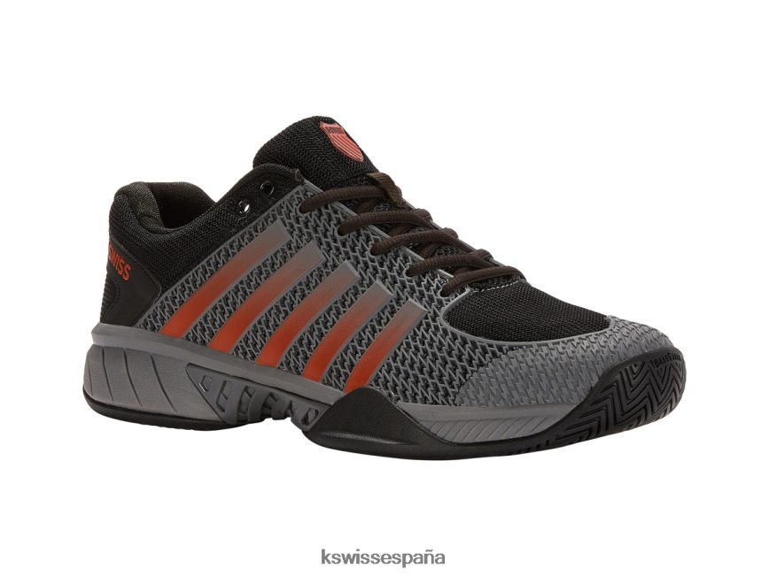 K-Swiss pickleball ligero expreso hombres NNDRHV30 gris acero/negro azabache/naranja picante zapatos