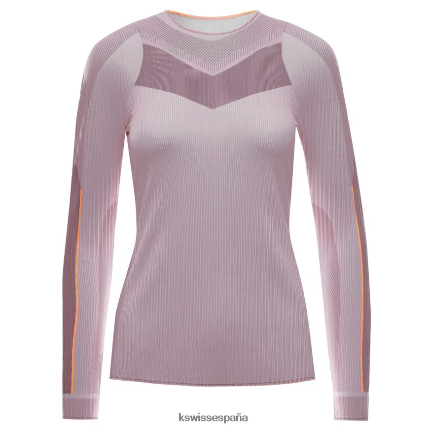 K-Swiss tripulación plisada manga larga mujer NNDRHV533 ciruela estilo de vida