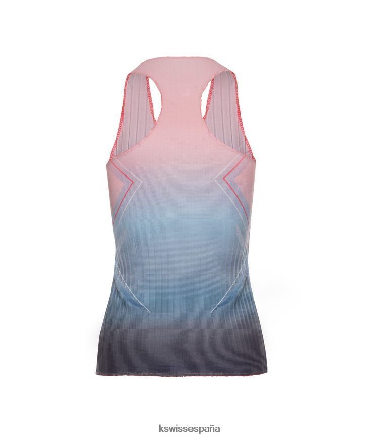 K-Swiss camiseta sin mangas plisada con cuello en V mujer NNDRHV570 lago plateado azul vestir