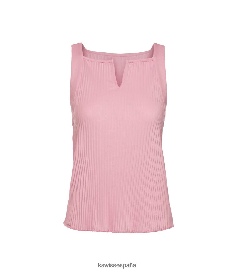 K-Swiss camiseta sin mangas plisada en V profunda mujer NNDRHV578 concha vestir