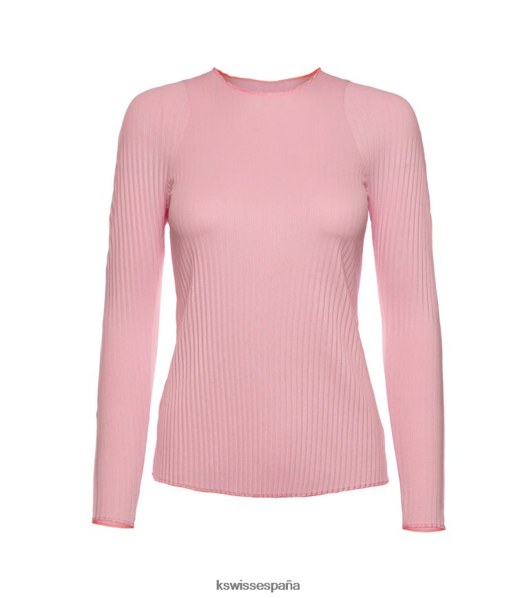 K-Swiss tripulación plisada manga larga mujer NNDRHV581 concha vestir