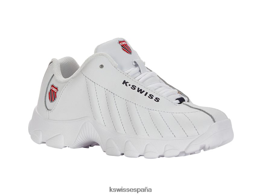 K-Swiss st329 niños NNDRHV612 blanco/azul marino/rojo calzado