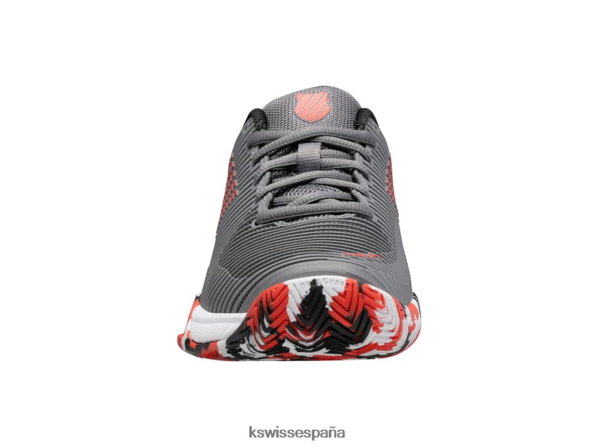 K-Swiss Hipercourt Express 2 niños NNDRHV414 gris acero/negro azabache/naranja picante tenis