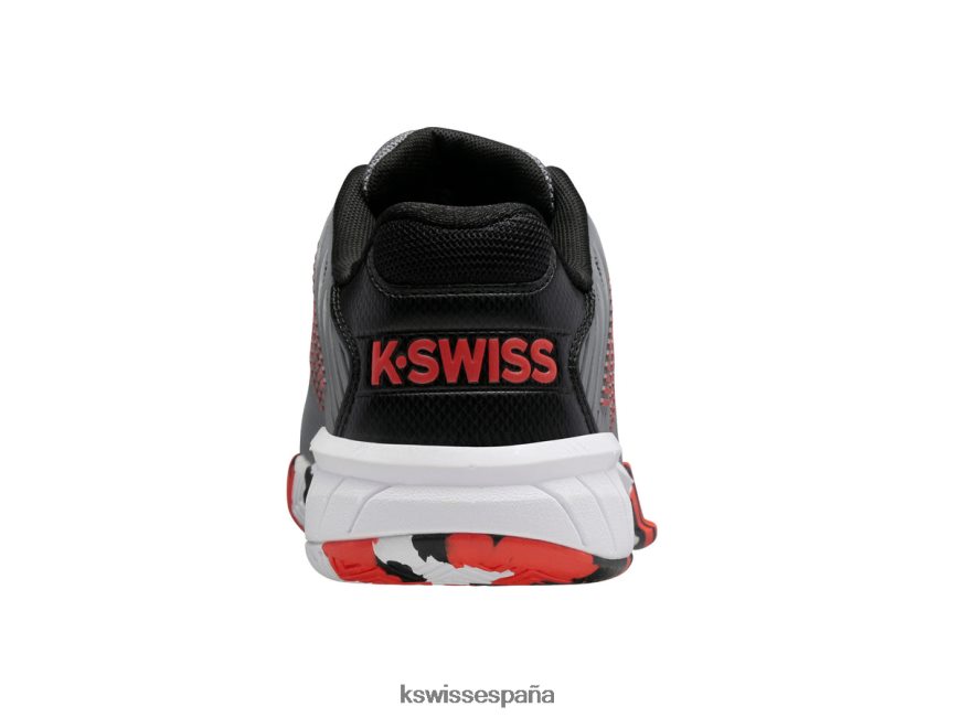 K-Swiss Hipercourt Express 2 niños NNDRHV414 gris acero/negro azabache/naranja picante tenis