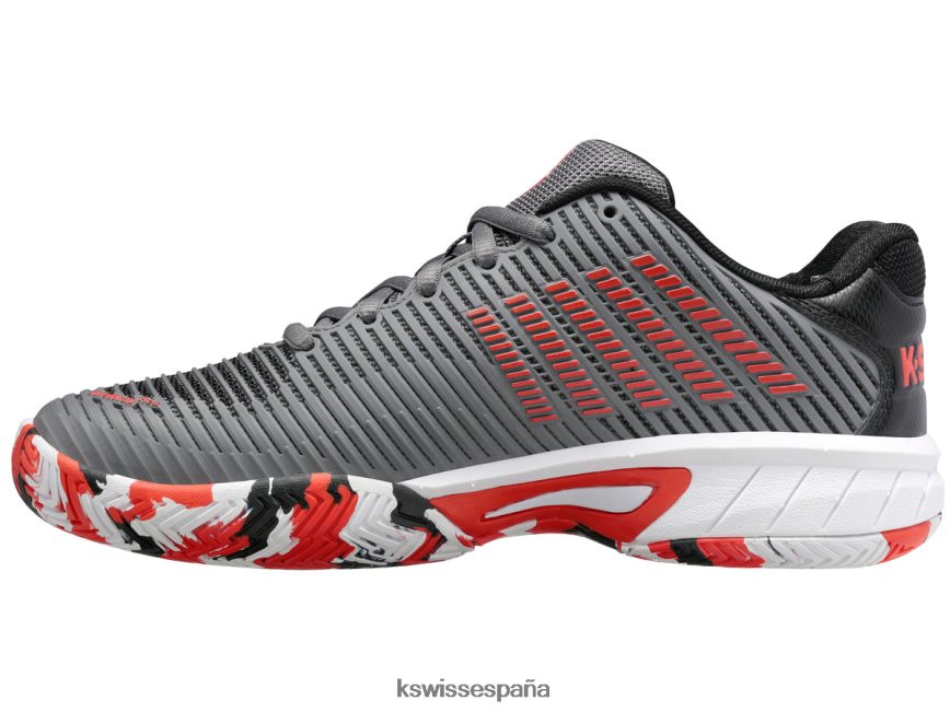 K-Swiss Hipercourt Express 2 niños NNDRHV414 gris acero/negro azabache/naranja picante tenis