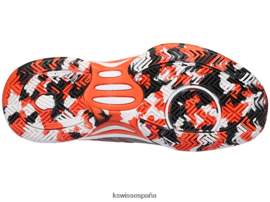 K-Swiss Hipercourt Express 2 niños NNDRHV414 gris acero/negro azabache/naranja picante tenis