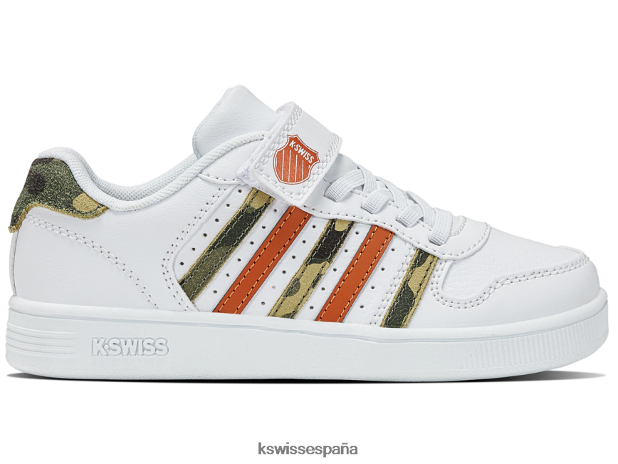 K-Swiss correa de empalizada de la corte niños NNDRHV626 blanco/camuflaje/puré de calabaza venta