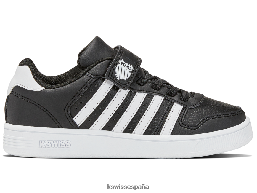 K-Swiss correa de empalizada de la corte niños NNDRHV629 blanco negro venta